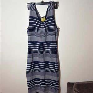 Maeve Edisto Column Midi Dress Sz L Nautical Preppy Chic